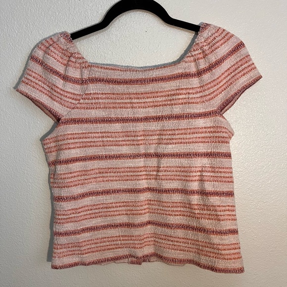 Madewell Texture & Thread Striped Button-Front Top – XS - Picture 2 of 4